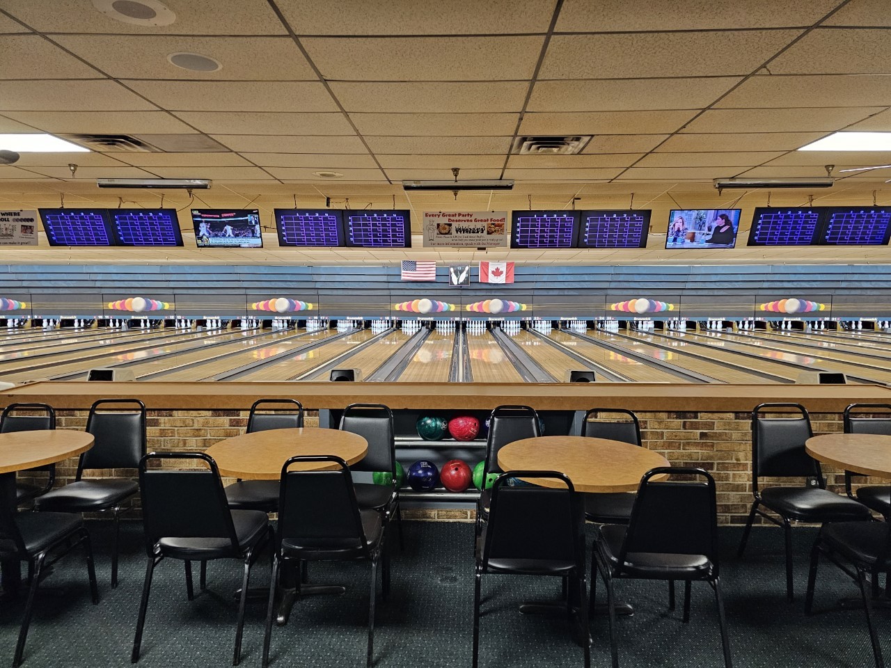 Bowling Alley With Chairs And Table